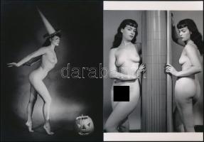 cca 1952 "Töklámpás és trükkfotó", szolidan erotikus felvételek, 2 db modern nagyítás, jelzés nélkül, 21x15 cm