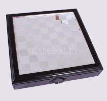 Sakk készlet, üveg bábukkal, 22x22 cm