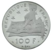 Franciaország 1991. 100Fr / 15 Ecu Ag "Descartes" tanúsítvánnyal, kapszulában, dísztokban ...