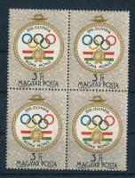 1960 Olimpia (III.) - Róma 3Ft 4-es tömb "nyitott olimpiai karikák" tévnyomat