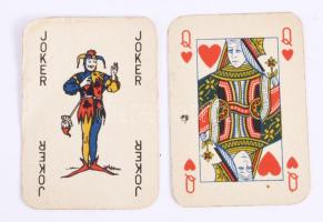 Régebbi kisalakos francia kártya, teljes, 4x3 cm