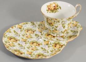 Kínai egyszemélyes teázó szett, jelzett, hibátlan, 23x16 cm