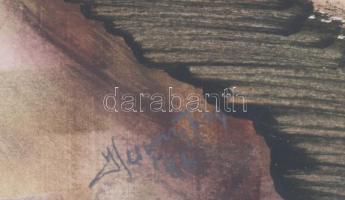 Hercsuth Ferenc (1942-): Esti táj, 1986. Gouache, papír, jelezve jobbra lent, 31x47 cm. Üvegezett fa...