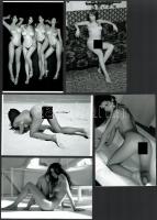 Szolidan erotikus felvételek, amelyek eltérő időben készültek, 5 db modern nagyítás, jelzés nélkül, 15x10 cm és 10x15 cm