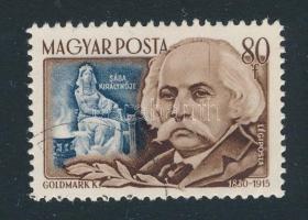 1953 Zeneszerzők 80f hosszú függőleges vonal a homlokon