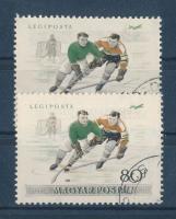 1955 Téli sport 80f a zöld szín eltolódásával + támpéldány