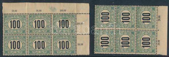 1903 Zöldportó I. 100f 2 db hatostömb (48.000)