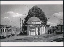 cca 1935 Budapest, Krisztina krt. végén, ahol az 59-es és 71-es villamosvonal találkozik, 1 db modern nagyítás, jelzés nélkül, 15x21 cm