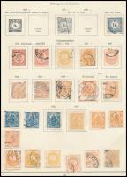 1871-1922 25 db Hírlapbélyeg előnyomott albumlapon, lemezhibák kereséséhez