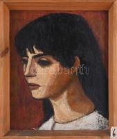 Jelzés nélkül (Arató István?): Fiatal lány. Olaj, farost. Fakeretben, 30×25 cm.
