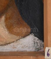 Jelzés nélkül (Arató István?): Fiatal lány. Olaj, farost. Fakeretben, 30×25 cm