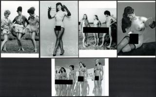 Szolidan erotikus felvételek tétele, amelyek különböző időpontokban készültek, de cca 1980 előtt, 5 db modern nagyítás, jelzés nélkül, 10x15 cm és 15x10 cm