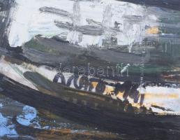 Olvashatatlan jelzéssel (Arató István?): Táj. Olaj, karton, üvegezett fakeretben, 23,5×29 cm