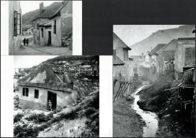 cca 1930 Budapest, előtti felvételek a Tabánról, 3 modern nagyítás, jelzés nélkül, 21x15 cm és 10x15 cm