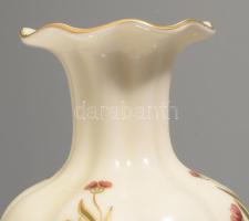 Zsolnay hólyagos alakú virágmintás váza, jelzett, hibátlan, m: 15 cm