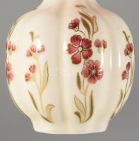 Zsolnay hólyagos alakú virágmintás váza, jelzett, hibátlan, m: 15 cm