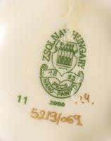 Zsolnay hólyagos alakú virágmintás váza, jelzett, hibátlan, m: 15 cm