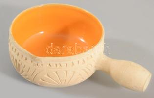 3 db kerámia edényke, mázas j.n. 25 cm