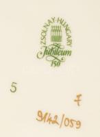 Zsolnay búzavirágmintás porcelán bonbonier, kézzel festett, jelzett, hibátlan, d:9 cm