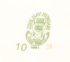 Zsolnay pillangó mintás cukortartó, jelzett, hibátlan, m: 10 cm