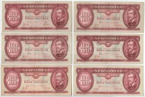 1975-1984. 100Ft (6db, 3xklf) T:XF-F szép papír