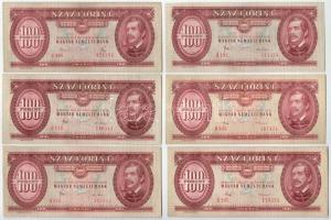 1975-1984. 100Ft (6db, 3xklf) T:XF-F szép papír