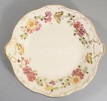 Zsolnay pillangó mintás süteményes készlet. Hat személyes. Kézzel festett, jelzett, hibátlan