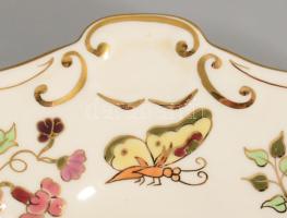 Zsolnay pillangó mintás süteményes készlet. Hat személyes. Kézzel festett, jelzett, hibátlan