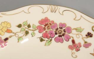 Zsolnay pillangó mintás süteményes készlet. Hat személyes. Kézzel festett, jelzett, hibátlan