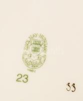 Zsolnay pillangó mintás süteményes készlet. Hat személyes. Kézzel festett, jelzett, hibátlan