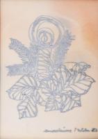 Macskássy Izolda (1945-2021): Ádventi hangulat. Vegyes technika, selyem, jelezve jobbra lent. Üvegezett fakeretben. 15,5x11 cm.