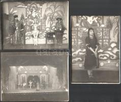 ca 1930 Bűvész előadás 7 db fotó 18x14 cm