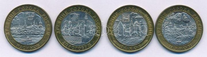 Oroszország 2003. 10R bimetál (4xklf) az Ősi orosz városok sorozat teljes évfolyama, benne: Pszkov, ...