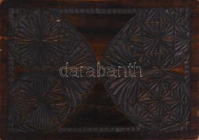 Faragott fa doboz, 10x15 cm