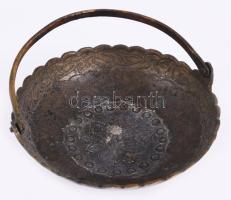 Keleti réz ékszeres edényke, d: 10 cm