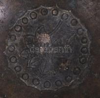 Keleti réz ékszeres edényke, d: 10 cm