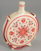 Hollóházi palack, Magyar Vöröskereszt felirattal, m: 19 cm