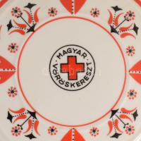 Hollóházi palack, Magyar Vöröskereszt felirattal, m: 19 cm