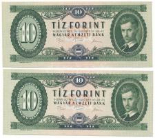 1975. 10Ft (2x) egyugrásos sorszámkövető "A 122 126773, A 122 126775" T:AU Adamo F8