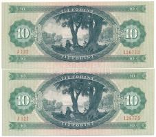 1975. 10Ft (2x) egyugrásos sorszámkövető "A 122 126773, A 122 126775" T:AU Adamo F8