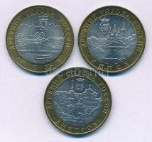 Oroszország 2004. 10R bimetál (3xklf) az Ősi orosz városok sorozat teljes évfolyama, benne: Rjazsszk...