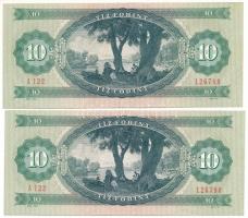 1975. 10Ft (2x) sorszámkövetők "A 122 126789 - A 122 126790" T:AU Adamo F8