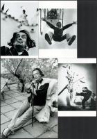 Dali, Salvador (1904-1989) katalán - spanyol szürrealista festőművész, aki fényképezés közben gyakran önmagát rendezte, vagyis kitalálta előre a képet, s ehhez hívott fotós segítséget, eltérő időben készült felvételek, 4 db modern nagyítás, jelzés nélkül, 21x15 cm és 15x10 cm