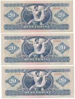 1975. 20Ft (3x) sorszámkövetők "C 868 113494 - C 868 113496" T:AU
Adamo F16