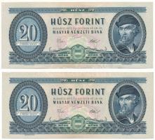 1975. 20Ft (2x) sorszámkövetők "C 836 192604 - C 836 192605" T:AU Adamo F16