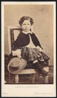 cca 1860 Louis Napoléon (1856?1879) francia koronaherceg portréja, keményhátú fotó Mayer &amp; Pierson párizsi műterméből, 10,5×6,5 cm