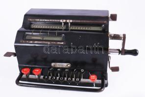 Patent márkájú mechanikus szorzógép, címeres jelzéssel, 30x14 cm