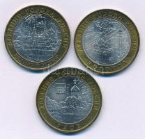 Oroszország 2007. 10R bimetál (3xklf) az Ősi orosz városok sorozat teljes évfolyama, benne: Vologda,...