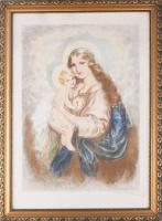 Vydai Brenner Nándor (1903-1966): Mária a kisdeddel (Anya gyermekével). Litográfia, papír. Jelzett. ...