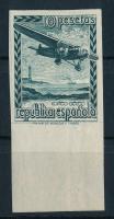1939 Kiadatlan, fogazatlan ívszéli repülő bélyeg Mi XI (nyomdai hajtás/ folded)
